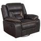 Sillón reclinable giratorio tapizado Greer marrón