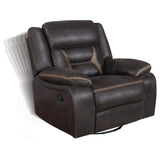 Sillón reclinable giratorio tapizado Greer marrón