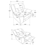 Sillón reclinable giratorio tapizado Greer marrón