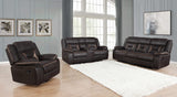 Sillón reclinable giratorio tapizado Greer marrón