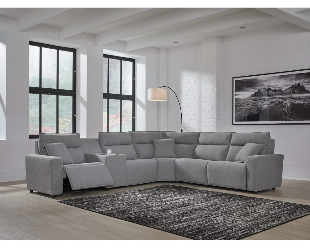 Seccional reclinable ModMax II de 6 piezas con consola