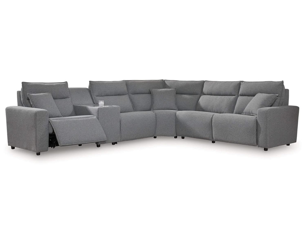 Seccional reclinable ModMax II de 6 piezas con consola