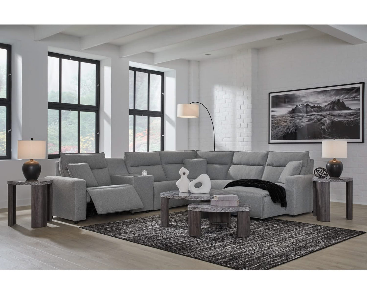 Seccional reclinable eléctrico ModMax II de 6 piezas con chaise longue