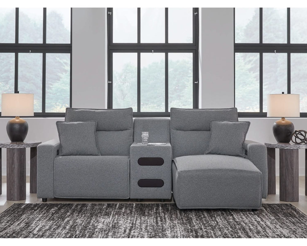 Seccional reclinable eléctrico de 3 piezas ModMax II con chaise longue