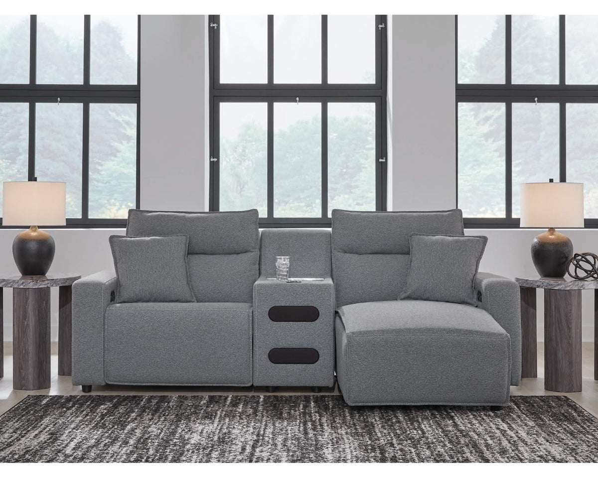 Seccional reclinable eléctrico de 3 piezas ModMax II con chaise longue