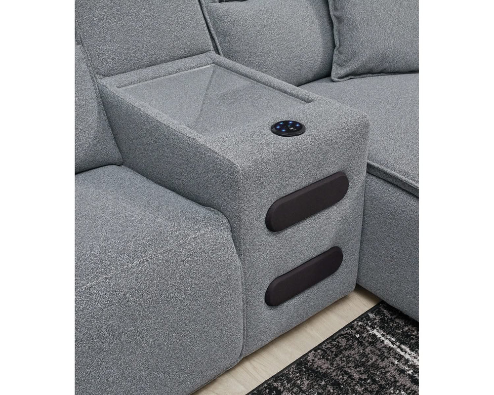 Seccional reclinable eléctrico de 3 piezas ModMax II con chaise longue