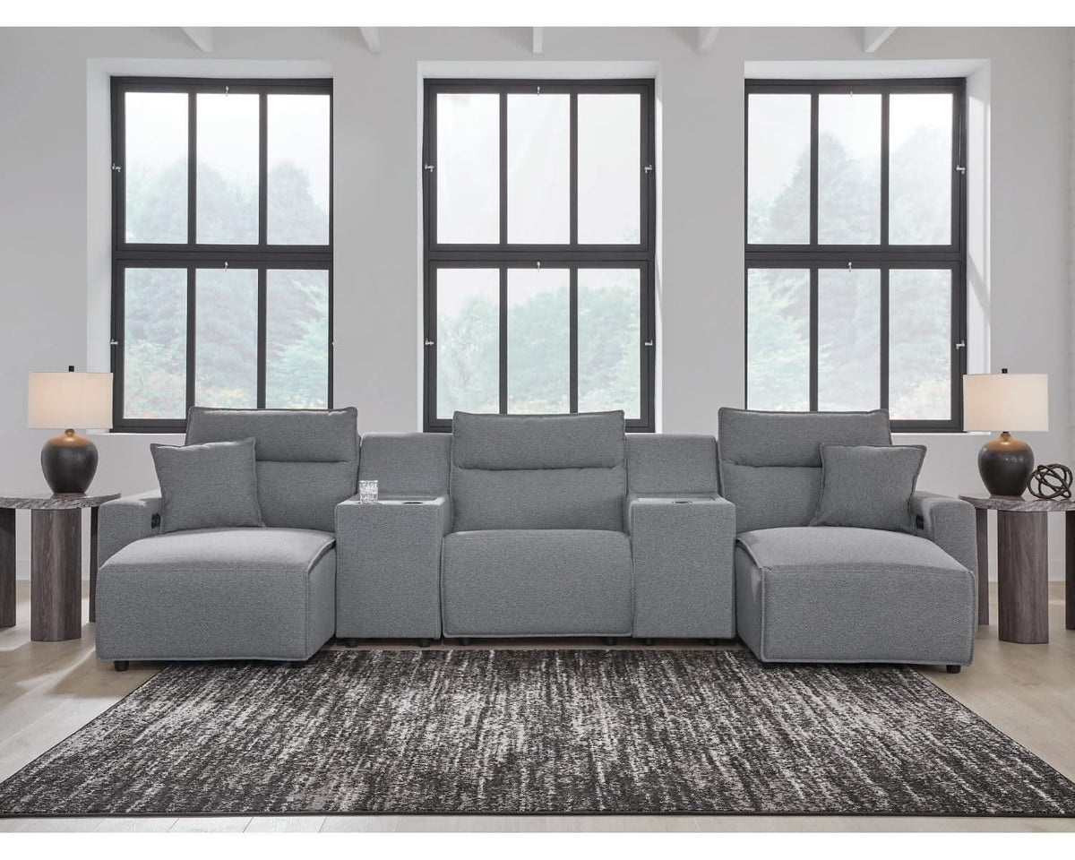 Seccional reclinable eléctrico ModMax II de 5 piezas con chaise longue