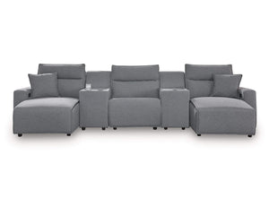 Seccional reclinable eléctrico ModMax II de 5 piezas con chaise longue