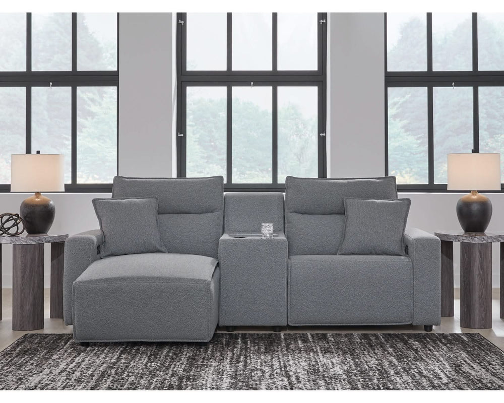 Seccional reclinable eléctrico de 3 piezas ModMax II con chaise longue
