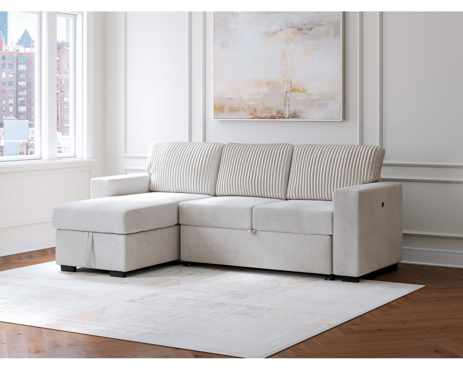 Wohlen 2-Piece Sectional with Pop Up Sleeper and Chaise