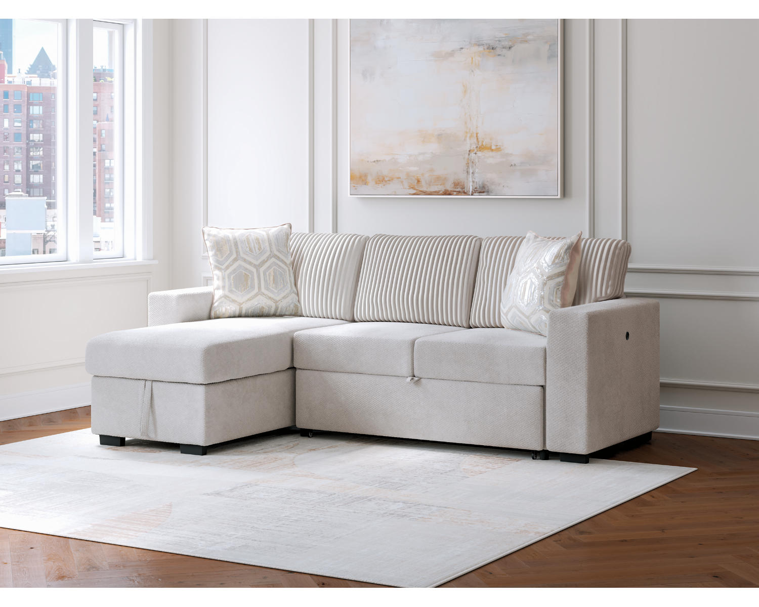 Wohlen 2-Piece Sectional with Pop Up Sleeper and Chaise