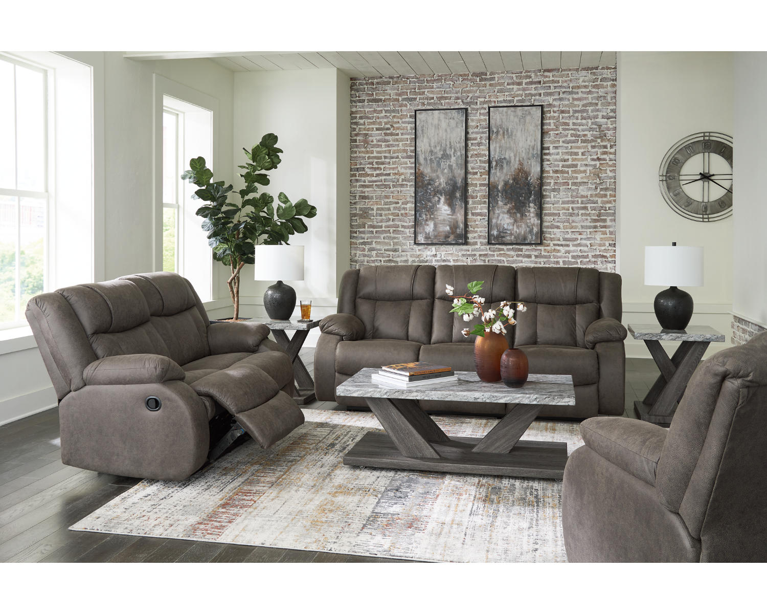 First Base Reclining Sofa, Loveseat and Recliner