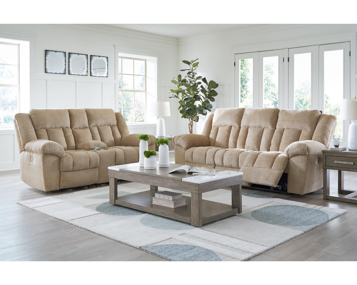 Tip-Off Power Reclining Sofa and Loveseat