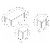 Juego de mesa de centro Elias de 3 piezas de madera de ingeniería, color negro