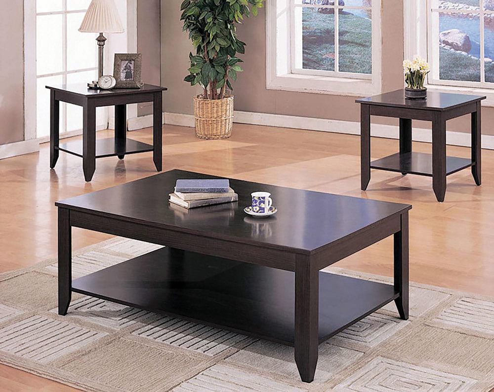 Juego de mesa de centro rectangular de 3 piezas Brooks Cappuccino