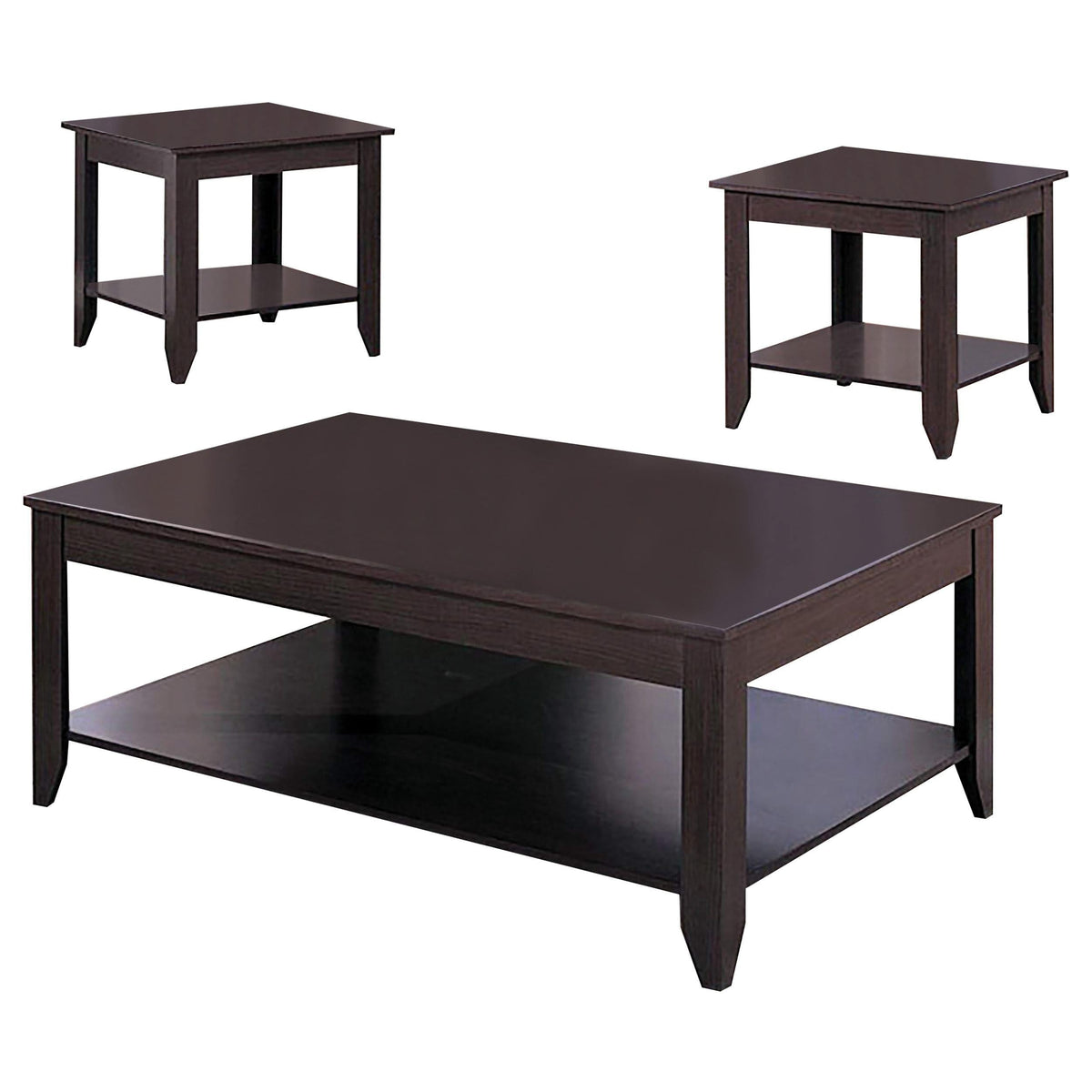 Juego de mesa de centro rectangular de 3 piezas Brooks Cappuccino