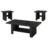 Juego de mesa de centro Rodez de 3 piezas de madera de ingeniería en roble negro