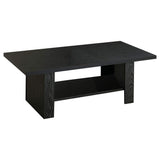 Juego de mesa de centro Rodez de 3 piezas de madera de ingeniería en roble negro