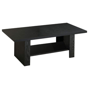 Juego de mesa de centro Rodez de 3 piezas de madera de ingeniería en roble negro