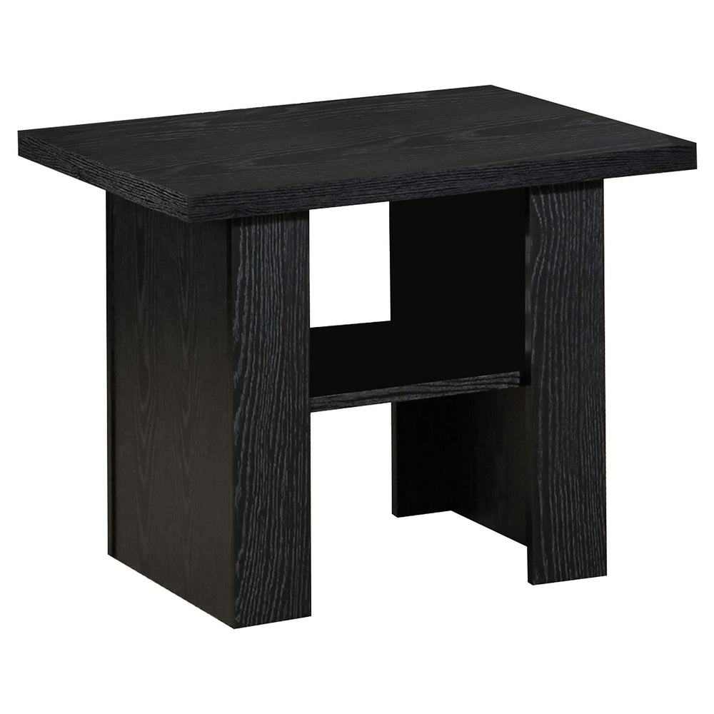 Juego de mesa de centro Rodez de 3 piezas de madera de ingeniería en roble negro