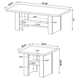 Juego de mesa de centro Rodez de 3 piezas de madera de ingeniería en roble negro