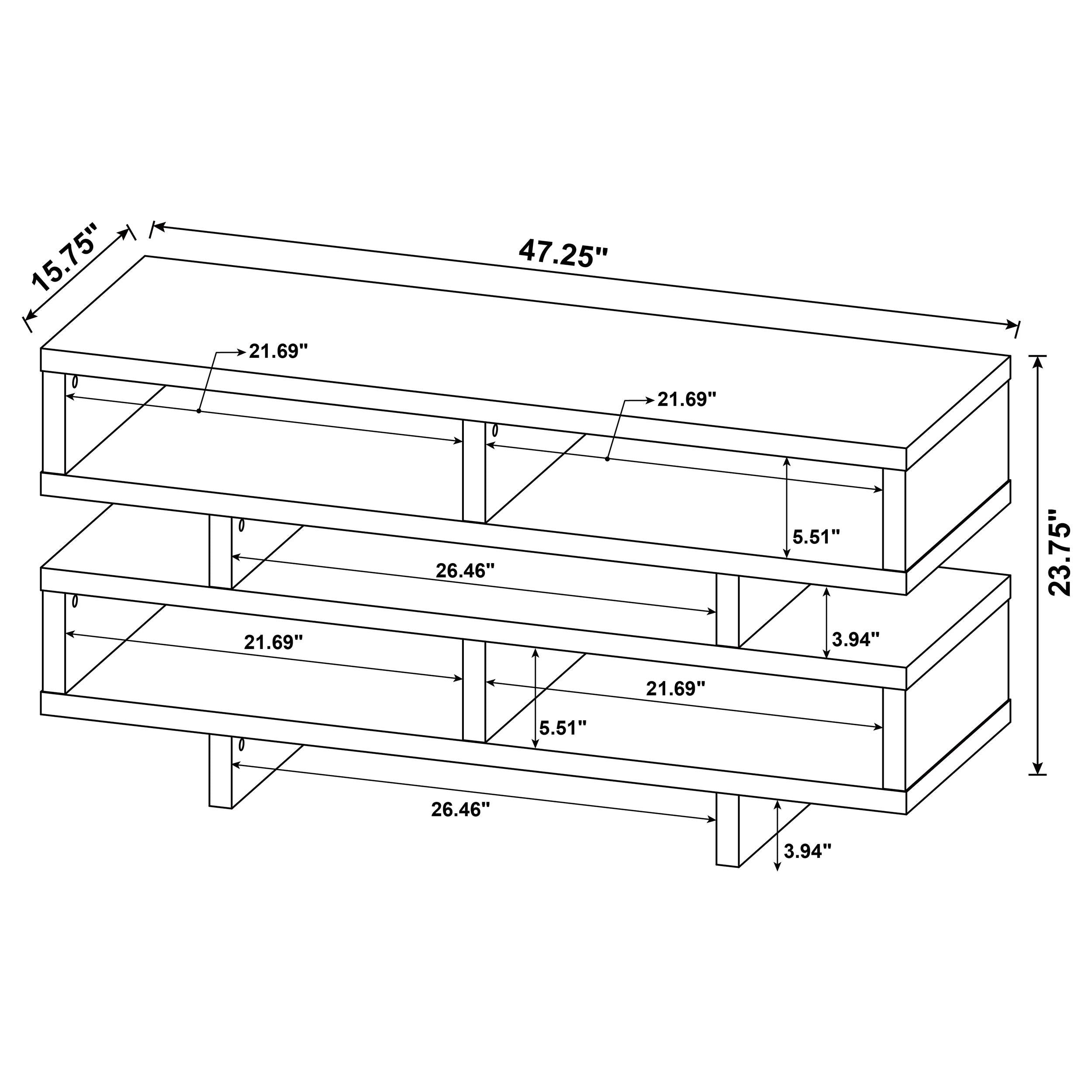 Parker 2-tier Engineered Wood 48" TV Stand Cappuccino