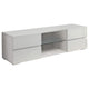 Mueble para TV Galvin de 55 pulgadas, madera, 4 cajones, blanco, alto brillo