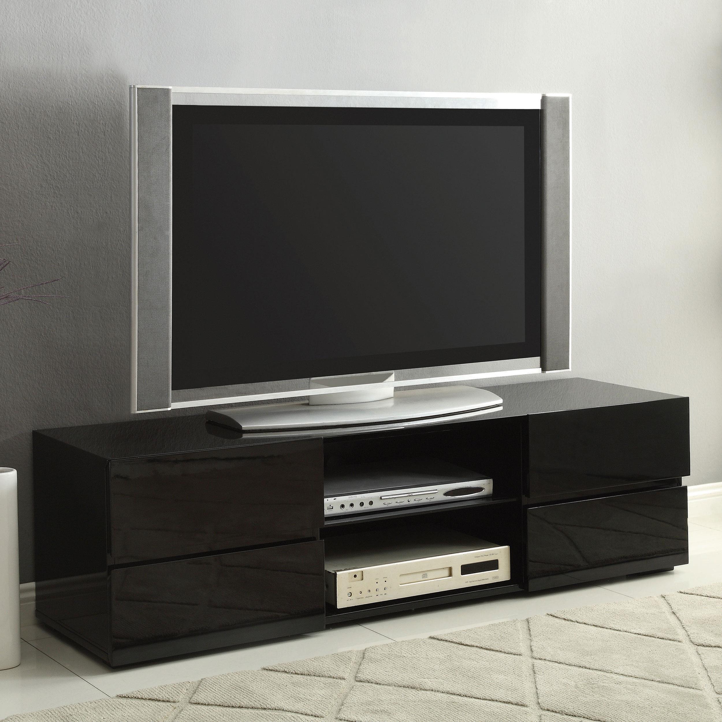 Anthony 4-drawer TV Console Glossy Black