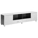 Mueble para TV Burkett de 71 pulgadas, de madera de ingeniería y dos puertas, blanco de alto brillo