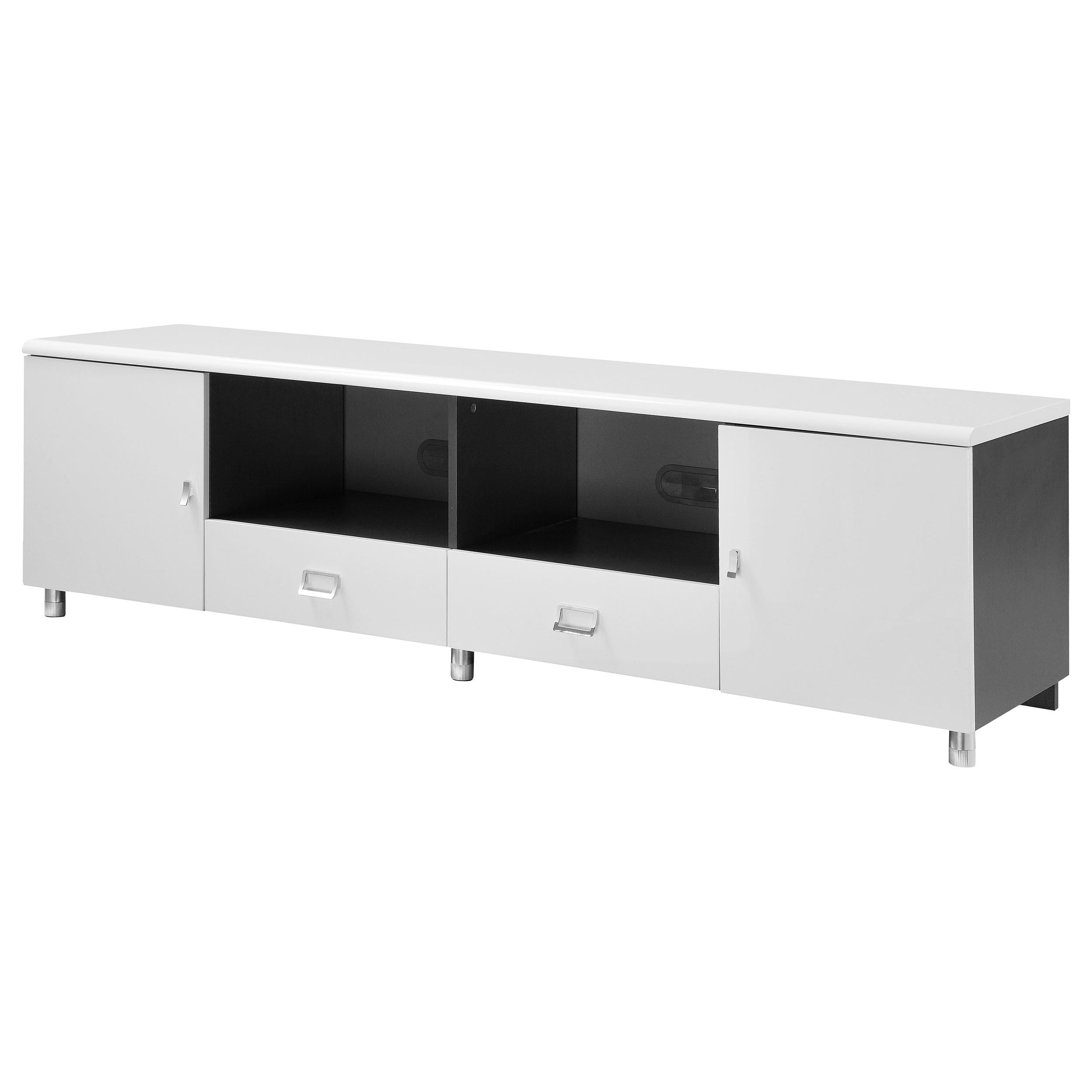Burkett 2-door Engineered Wood 71-inch TV Stand White High Gloss