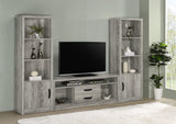 Centro de entretenimiento para TV Burke de 3 piezas de 59 pulgadas en gris Driftwood