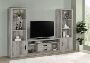 Centro de entretenimiento para TV Burke de 3 piezas de 59 pulgadas en gris Driftwood