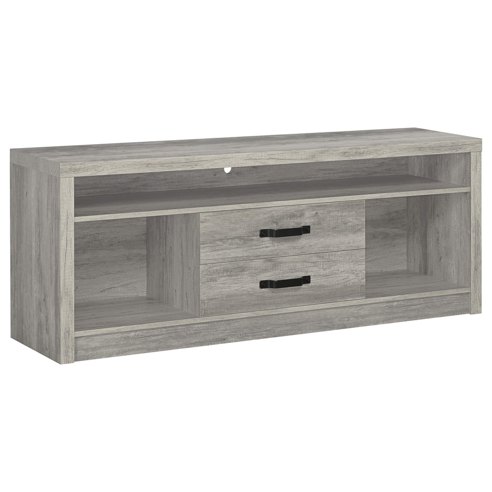 Centro de entretenimiento para TV Burke de 3 piezas de 59 pulgadas en gris Driftwood