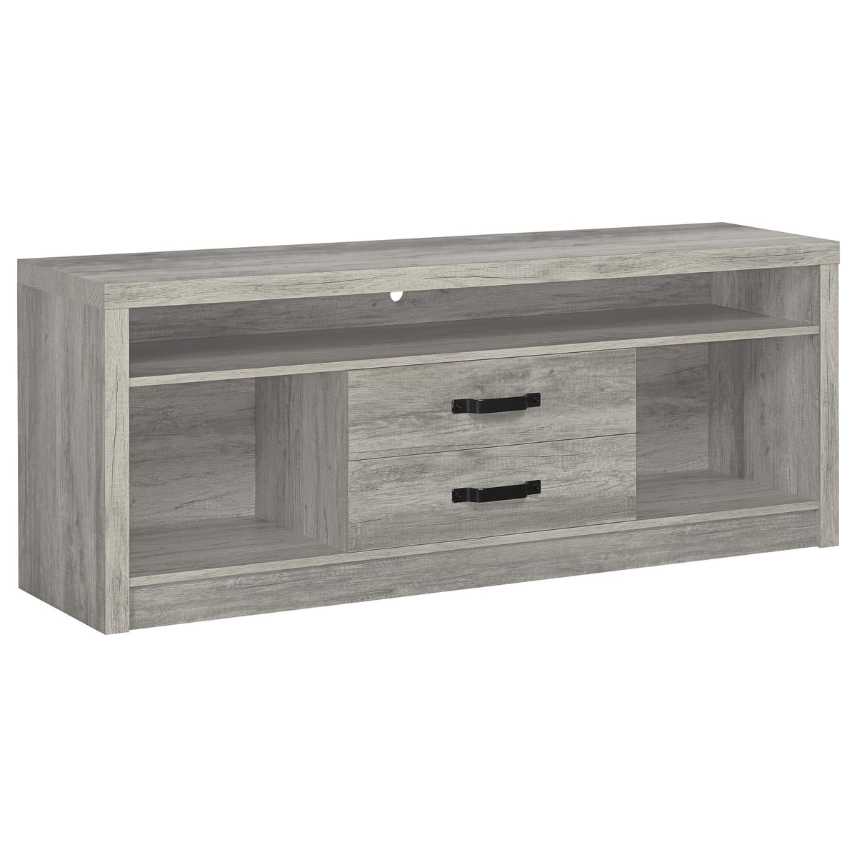 Centro de entretenimiento para TV Burke de 3 piezas de 59 pulgadas en gris Driftwood