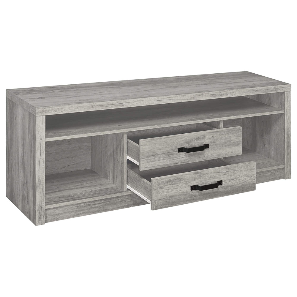 Centro de entretenimiento para TV Burke de 3 piezas de 59 pulgadas en gris Driftwood