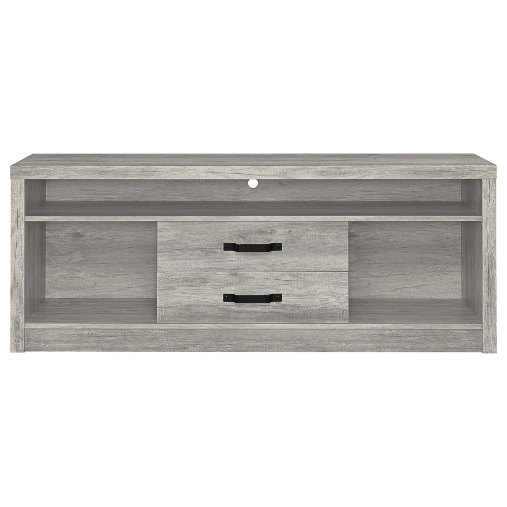 Centro de entretenimiento para TV Burke de 3 piezas de 59 pulgadas en gris Driftwood