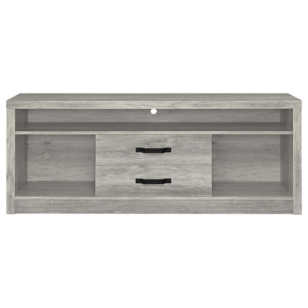 Centro de entretenimiento para TV Burke de 3 piezas de 59 pulgadas en gris Driftwood