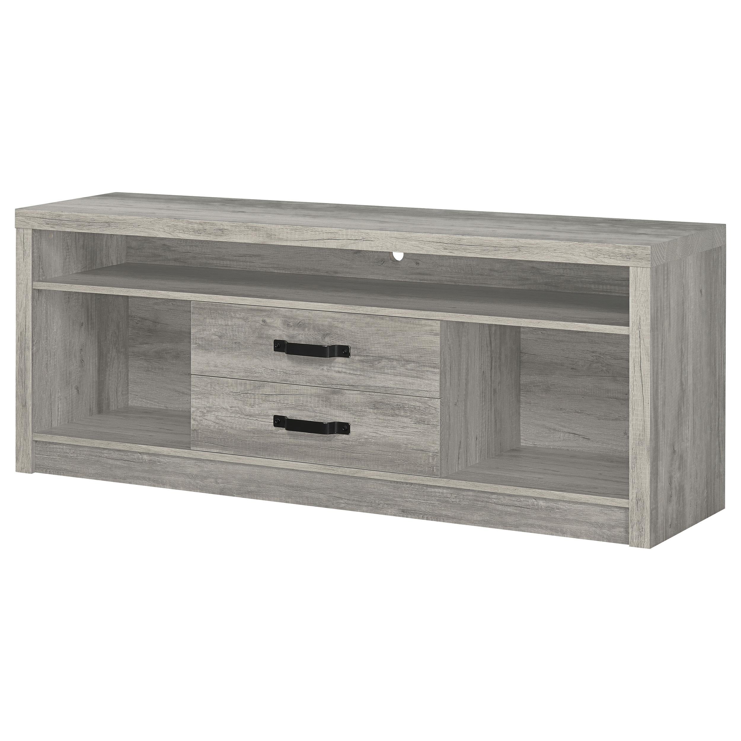 Burke 2-drawer Engineered Wood 59-inch TV Stand Grey Driftwood