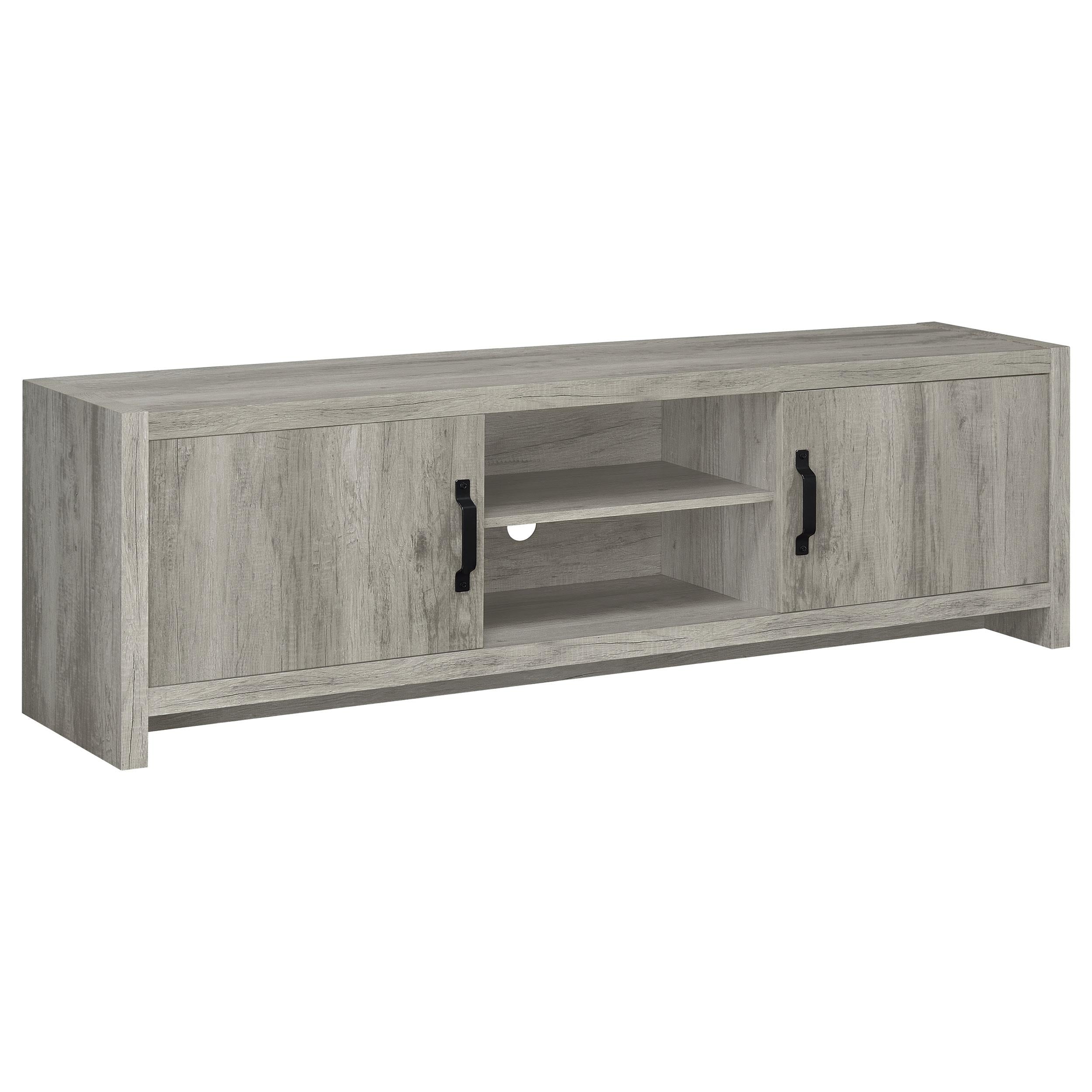 Burke 2-door Engineered Wood 71-inch TV Stand Grey Driftwood