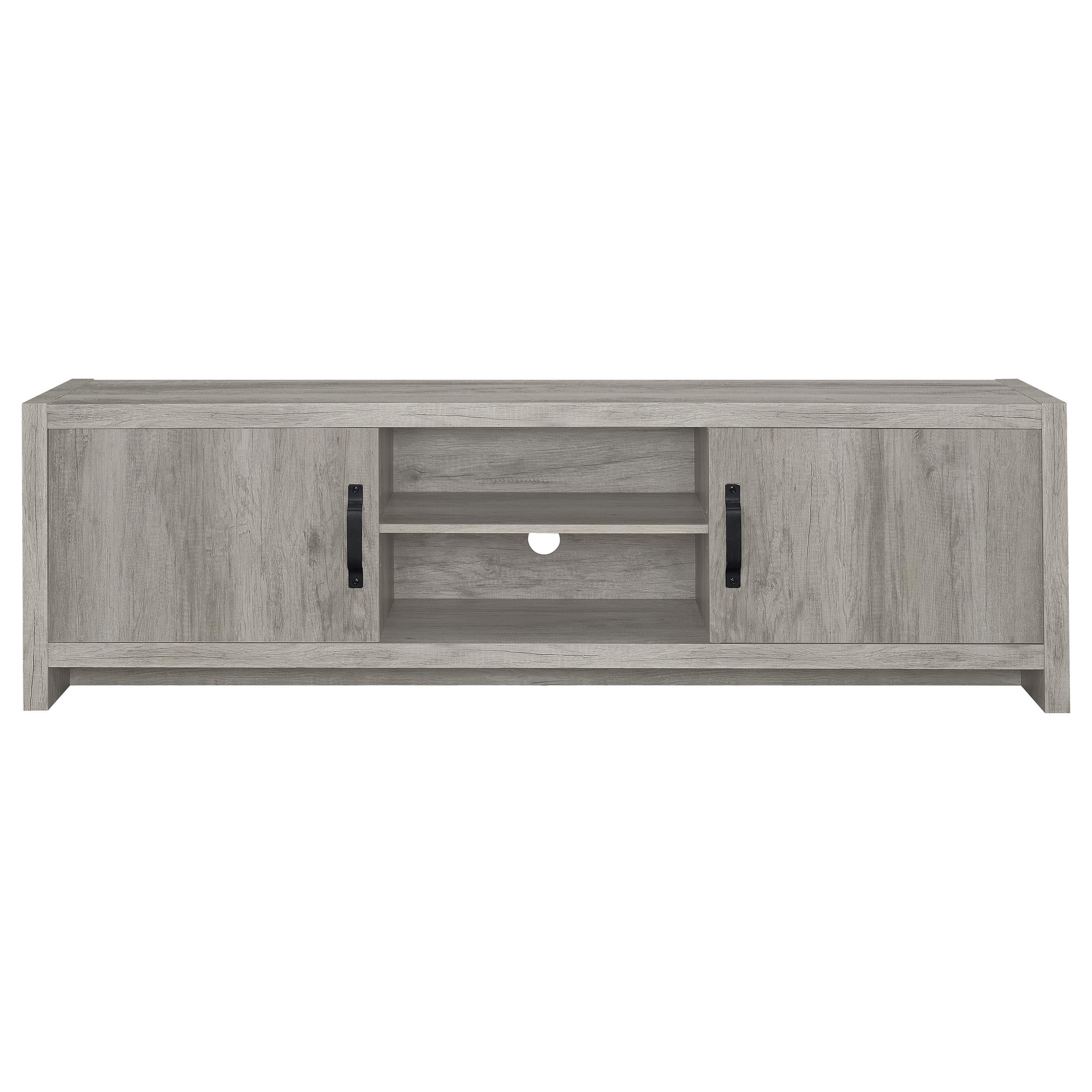 Burke 2-door Engineered Wood 71-inch TV Stand Grey Driftwood