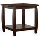 Mesa auxiliar cuadrada de madera Dixon de 1 estante color espresso