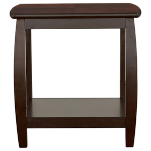 Mesa auxiliar cuadrada de madera Dixon de 1 estante color espresso