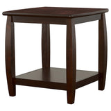 Mesa auxiliar cuadrada de madera Dixon de 1 estante color espresso