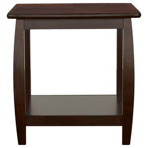 Mesa auxiliar cuadrada de madera Dixon de 1 estante color espresso