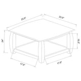 Mesa auxiliar cuadrada de madera Dixon de 1 estante color espresso