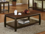 Mesa de centro rectangular de madera Dixon de 1 estante color espresso
