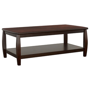 Mesa de centro rectangular de madera Dixon de 1 estante color espresso