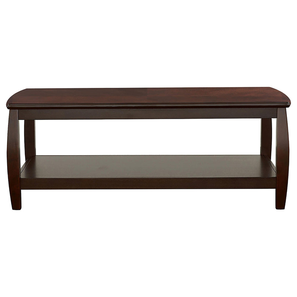 Mesa de centro rectangular de madera Dixon de 1 estante color espresso