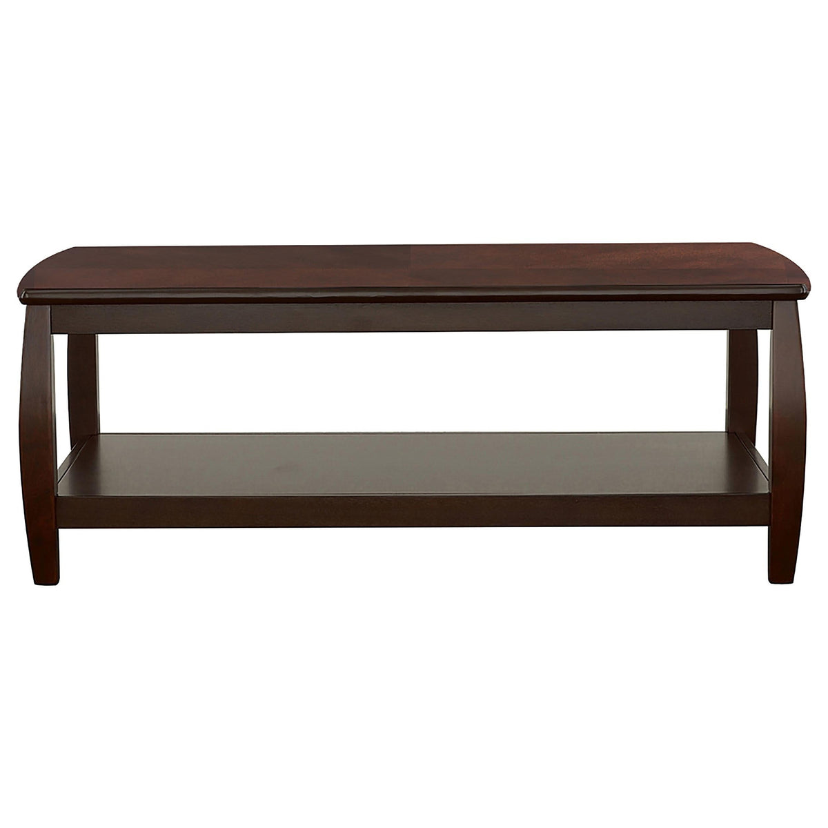 Mesa de centro rectangular de madera Dixon de 1 estante color espresso
