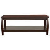 Mesa de centro rectangular de madera Dixon de 1 estante color espresso